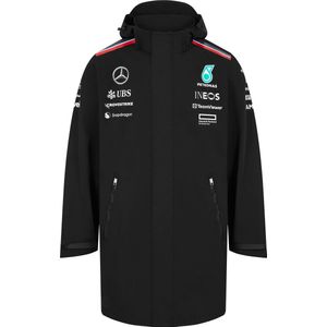 Mercedes AMG Petronas 2024 Team Regenjas voor heren F1, Zwart, M