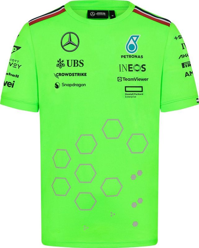 Mercedes Teamline Shirt Groen 2024 S - Lewis Hamilton - George Russel - Formule 1