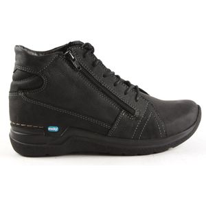 Wolky Hoge veterschoenen Why zwart nubuck