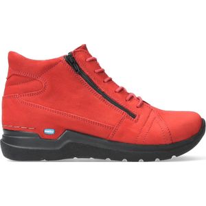 Wolky Hoge veterschoenen Why donkerrood nubuck