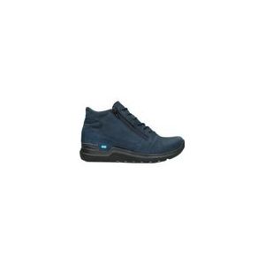 Wolky Hoge veterschoenen Why blauw nubuck