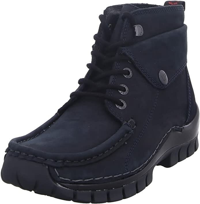 Wolky Hoge veterschoenen Jump blauw nubuck
