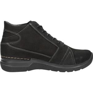 Wolky Hoge veterschoenen Why zwart nubuck