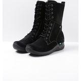 Wolky Hoge veterschoenen Zigzag zwart suede