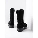 Wolky Hoge veterschoenen Zigzag zwart suede