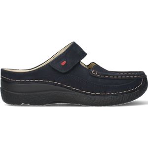 Wolky Klompen Roll Slipper blauw nubuck