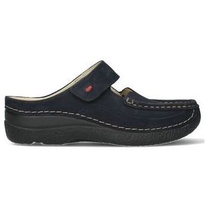 Wolky Klompen Roll Slipper blauw nubuck