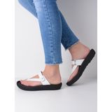 Wolky - Peace 00821 - Teenslippers - Wit - Leer