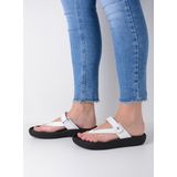 Wolky - Peace 00821 - Teenslippers - Wit - Leer