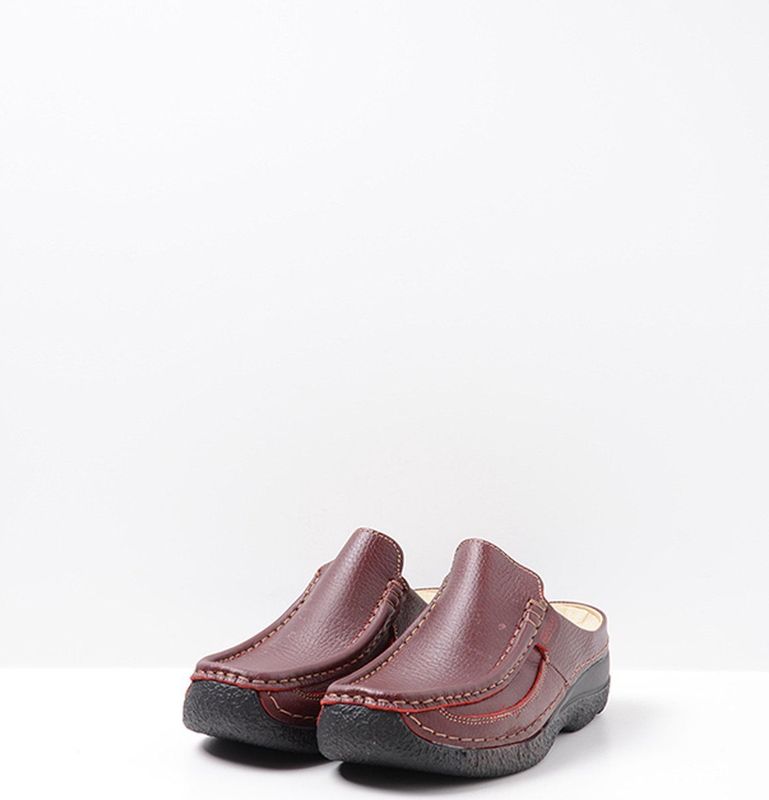 Wolky - Roll Slide - Klomp - Rood - Geheel Gevoerd Leer