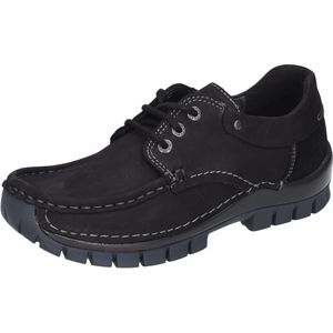 Wolky - Fly Winter Oiled Nubuck - Veterschoen - Zwart - Leer