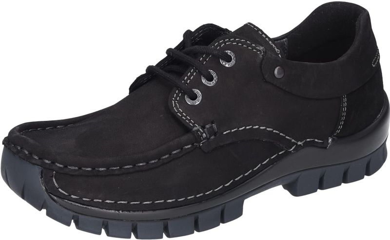 Wolky - Fly Winter Oiled Nubuck - Veterschoen - Zwart - Leer