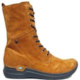 Wolky Hoge veterschoenen Zigzag cognac suede