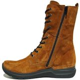 Wolky Hoge veterschoenen Zigzag cognac suede