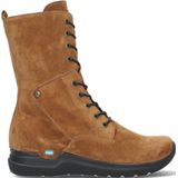 Wolky Hoge veterschoenen Zigzag cognac suede
