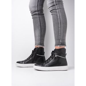 Wolky Veterschoenen Wheel zwart wit leer