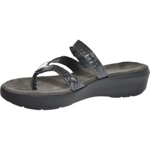 Wolky Slippers Bassa antraciet crocolook lakleer