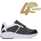 Wolky Sneakers Bounce zwart wit leer
