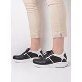 Wolky Sneakers Bounce zwart wit leer