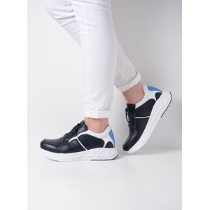 Wolky Sneakers Bounce zwart wit leer