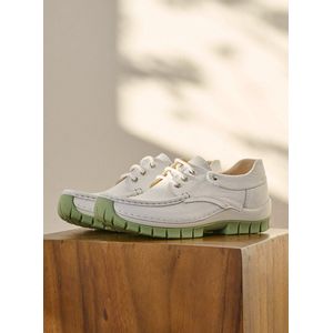 Wolky Veterschoenen Fly Summer wit/lichtgroen leer