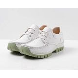 Veterschoen Wolky Women Fly Velvet Leather White 