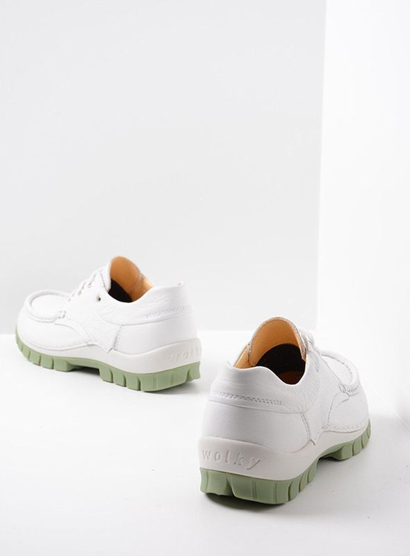 Veterschoen Wolky Women Fly Velvet Leather White 