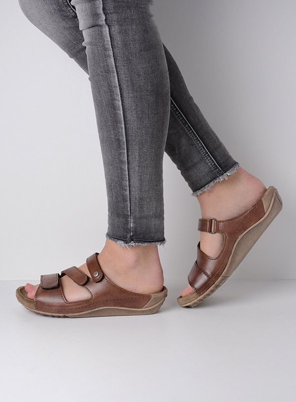 Wolky Slippers Jasper cognac leer