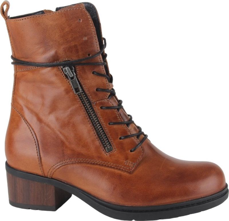 Wolky - Rimbley Comfy - Veterboots - Cognac - Wax Leer - Dames