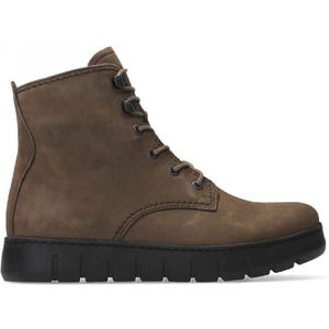Wolky Hoge veterschoenen New Wave donker taupe nubuck