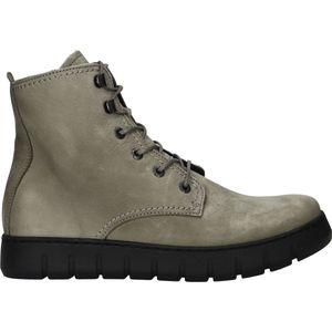 Wolky Hoge veterschoenen New Wave grijsgroen nubuck