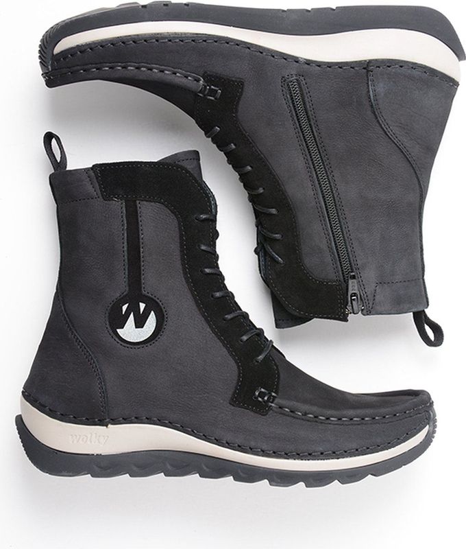 Wolky - Ocean - Enkellaars - Zwart - Leer