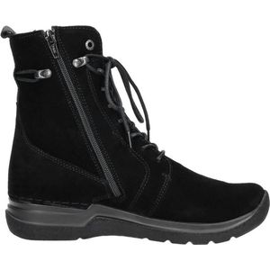 Wolky Hoge veterschoenen Bluff zwart suede