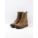 Wolky Hoge veterschoenen Bluff donker taupe suede