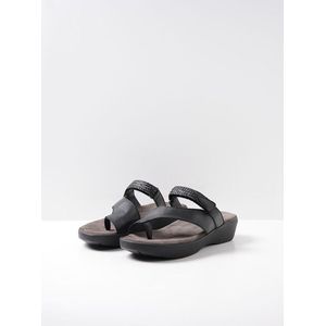 Wolky Slippers Collins zwart leer