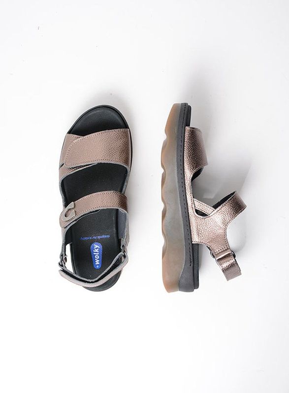 Wolky Sandalen Medusa antraciet leer