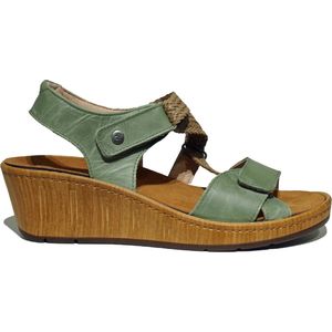 Wolky Sandalen La Jolla olijfgroen leer