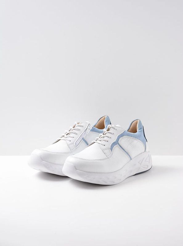 Wolky - Bounce Nappa Leather - Sneaker - White Light Blue