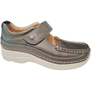 Wolky Antraciet Roll - Comfortabele Dames Instapper met Klittenbandsluiting