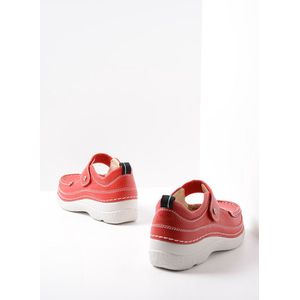 Wolky - Roll Combi - Comfortschoenen - Rood - Leer