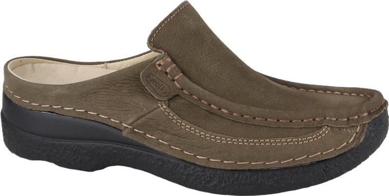 Wolky Klompen Roll Slide pesto groen nubuck