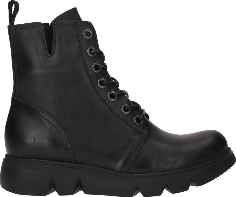 Wolky Hoge veterschoenen Hope XW zwart leer