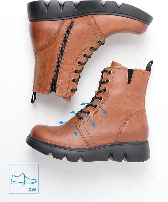Wolky Hoge veterschoenen Hope XW cognac leer