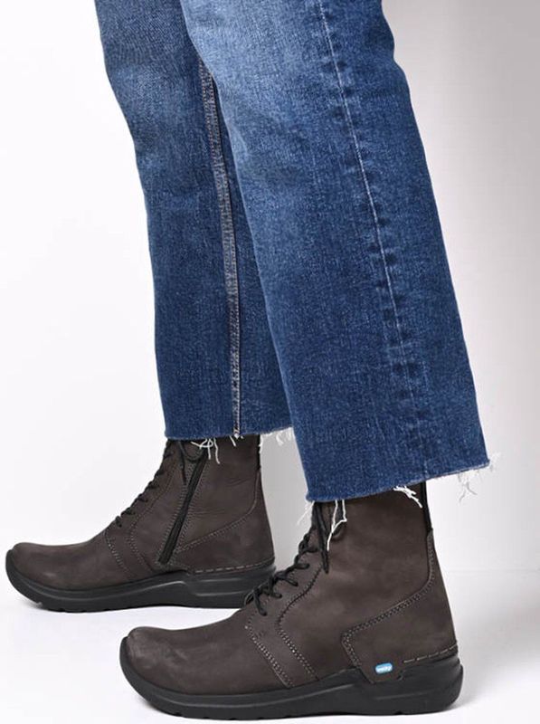 Wolky Hoge veterschoenen Viper asfalt nubuck