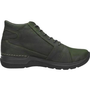 Wolky - Why - Nette Schoenen - Groen - Nubuck Leder - Veter-Rits Combinatie