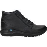 Wolky Hoge veterschoenen Why zwart leer