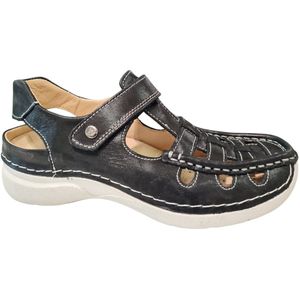 Wolky - 07204 Rolling Sun - Bandschoenen - Zwart - Leer