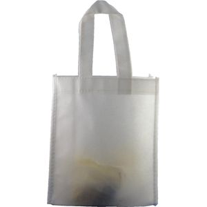 Non-woven tasje 19x9x22cm wit 25 stuks - Cadeautasje - Kado zakjes - Geschenktasje - Cadeauverpakking - Giftbag