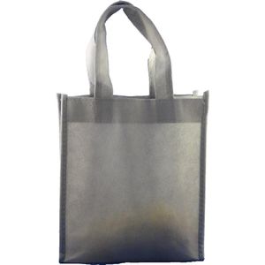 Non-woven tasje 19x9x22cm grijs 250 stuks - Cadeautasje - Kado zakjes - Geschenktasje - Cadeauverpakking - Giftbag