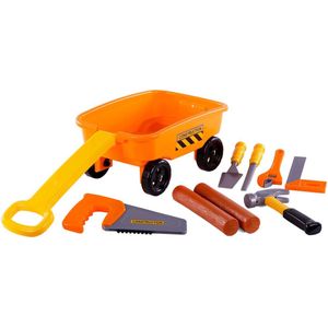 Cavallino Toys Cavallino Bolderkar Oranje met Gereedschap en Boomstammen, 9dlg.